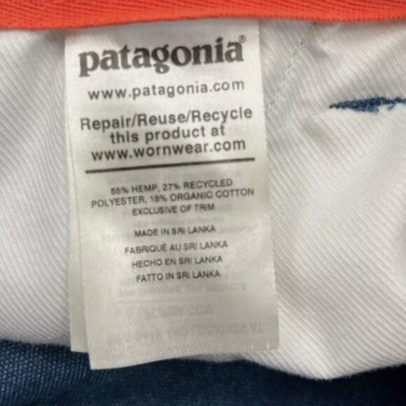 Patagonia All Seasons Double Knee Work Pants Blue Hemp Organic Jeans - Picture 16 of 16